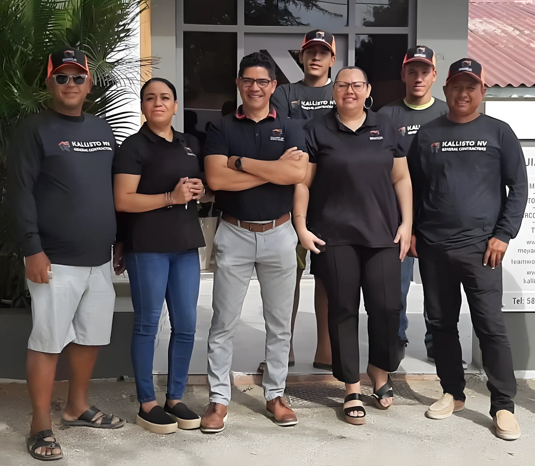 The Kallisto Construction team outside their office in Aruba